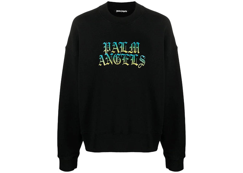 Palm Angels Hue Gothic Logo Crewneck Sweatshirt Black