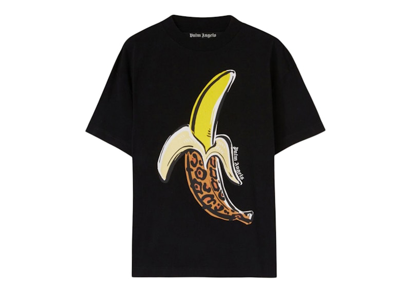 Palm Angels Leopard Banana Classic T-Shirt Black/Yellow
