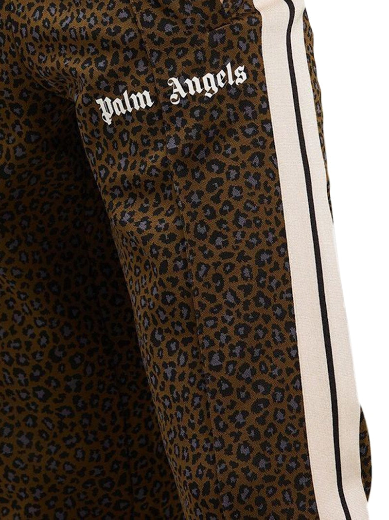 Palm Angels Leopard Track Pants Military/Black/White