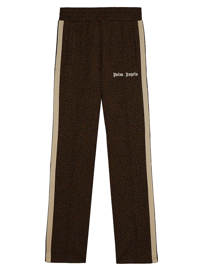 Palm Angels Leopard Track Pants Military/Black/White