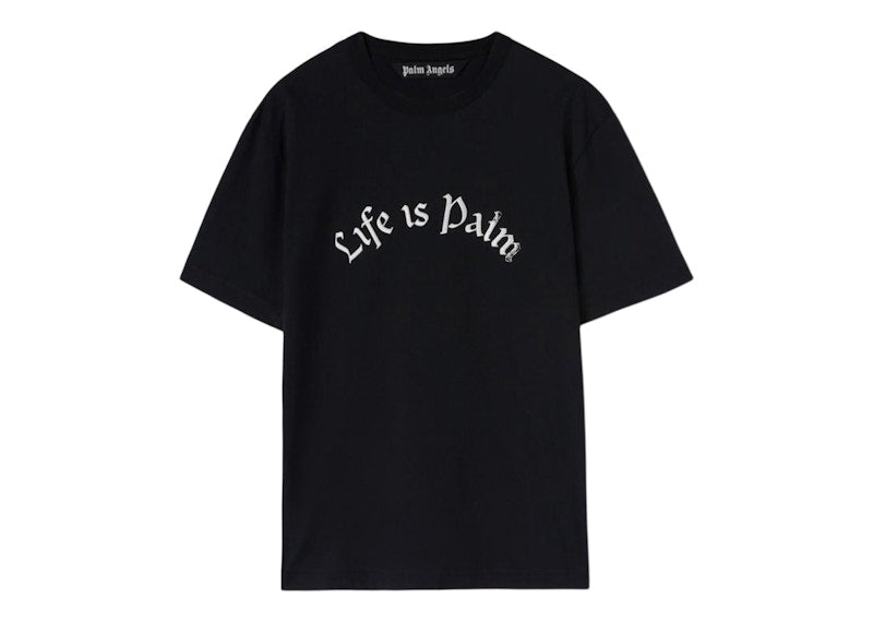 Palm Angels Life Is Palm Fitted T-Shirt Black/White