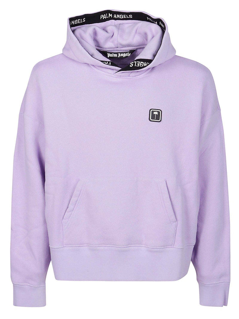 Palm Angels Logo Patch Hoodie Lilac