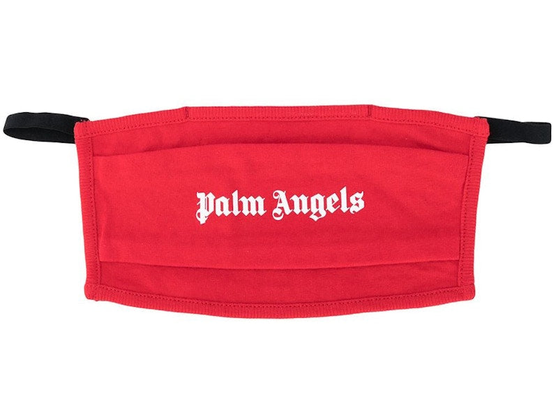 Palm Angels Logo Print Face Mask Red