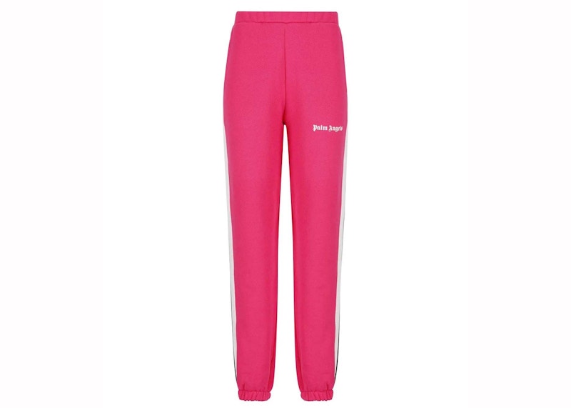 Palm Angels Logo Printed High Waist Pants Pink