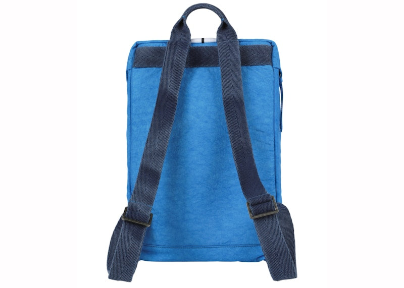 Palm Angels Logo Striped Backpack Blue