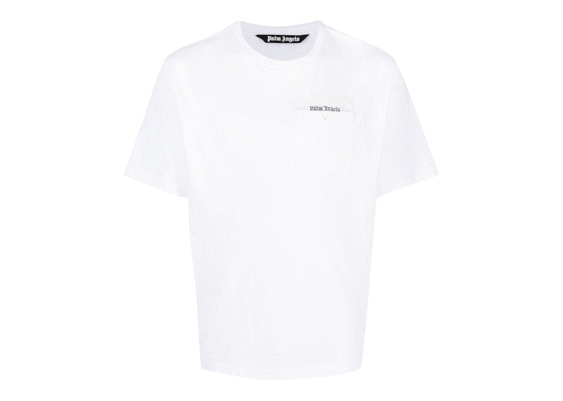 Palm Angels Logo-Tape Cotton T-shirt White