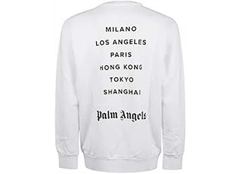 Palm Angels Los Angeles Logo Sprayed Sweatshirt White