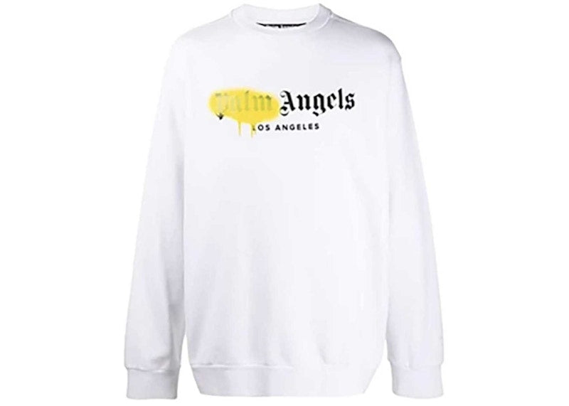 Palm Angels Los Angeles Logo Sprayed Sweatshirt White
