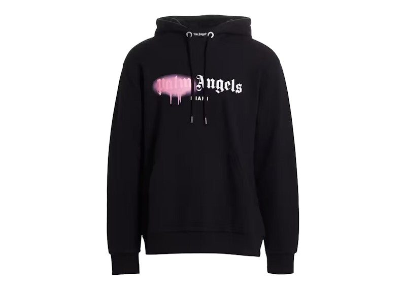 Palm Angels Miami (Saks Superbowl Edition) Sprayed Hoodie Black/Pink