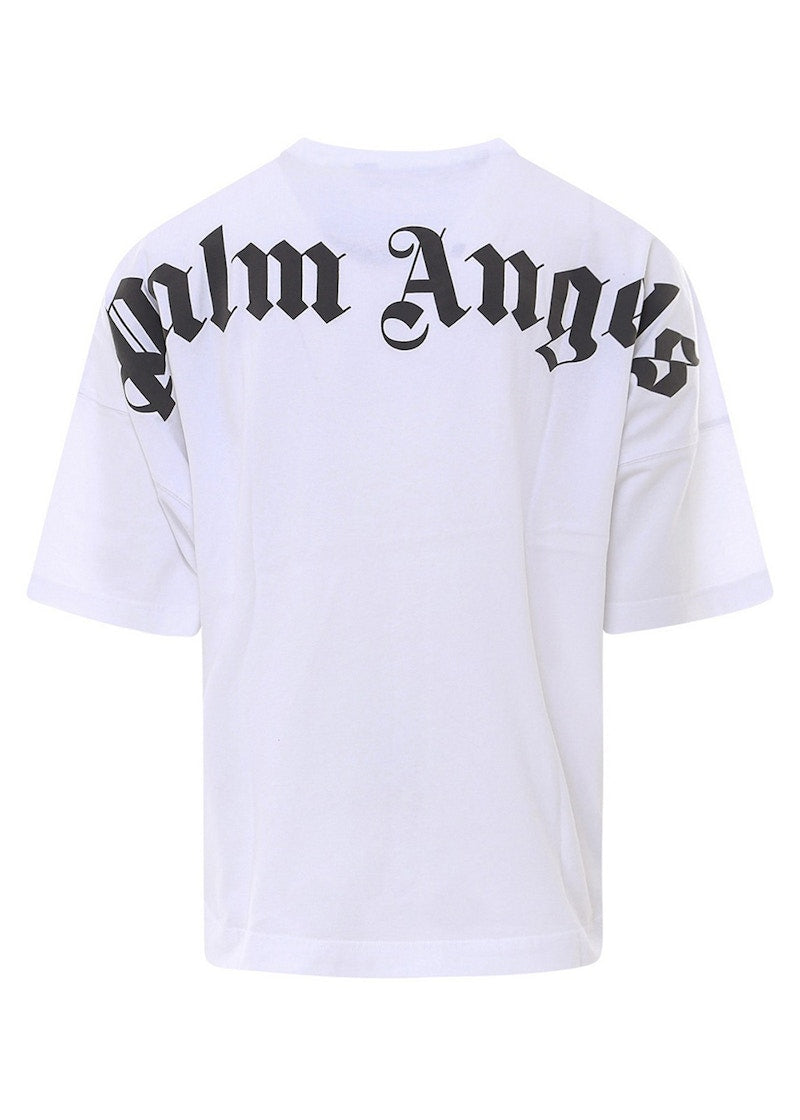 Palm Angels Mock Neck Logo Oversized T-Shirt White/Black SS22