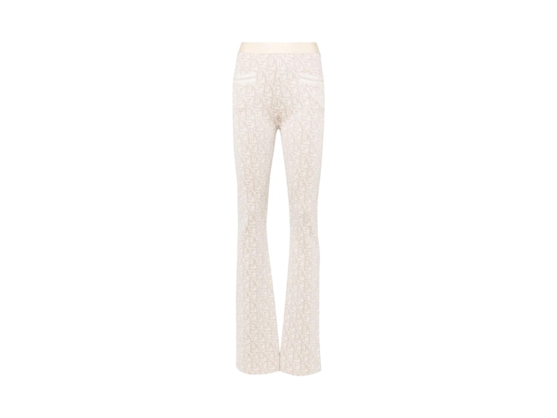 Palm Angels Monogram Jacquard Knit Pants Beige