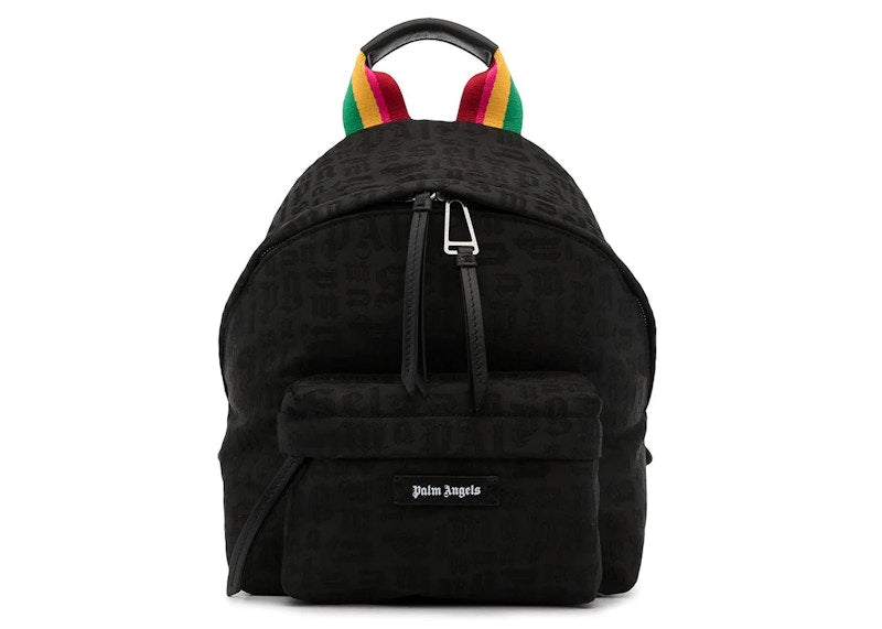 Palm Angels Monogram Pattern Backpack Black