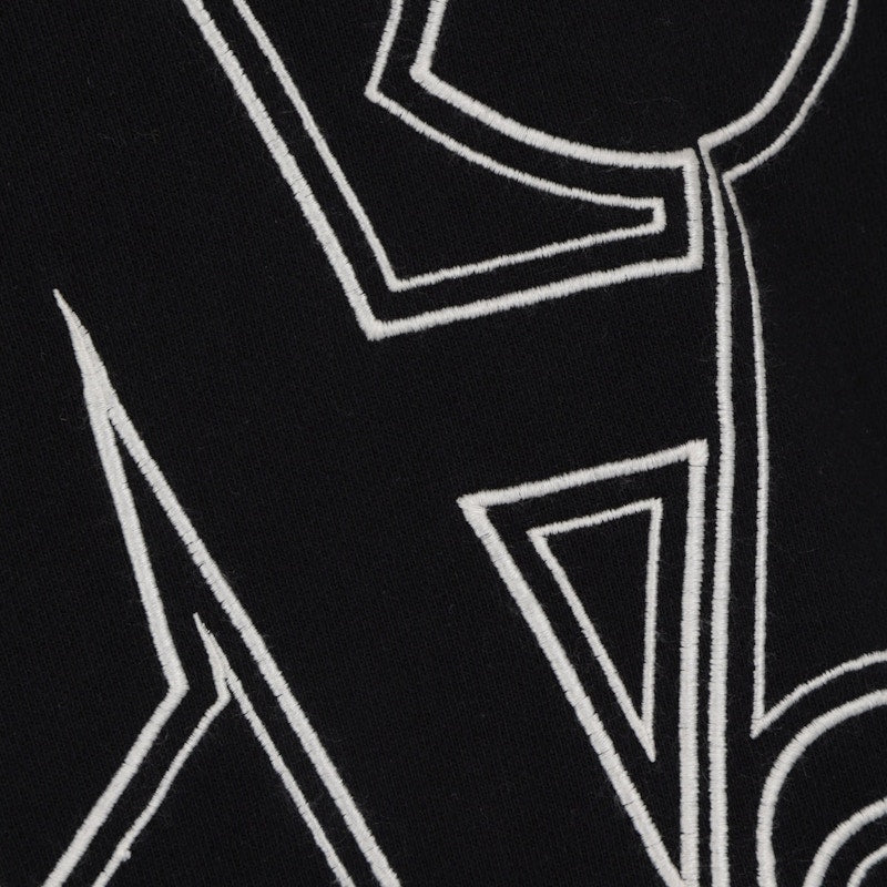 Palm Angels Monogram Statement Logo Hoodie Black