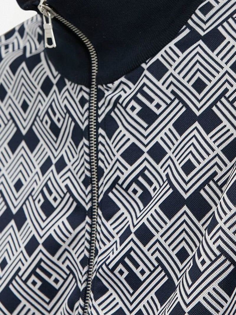 Palm Angels Monogram Track Jacket Navy Blue/Off White