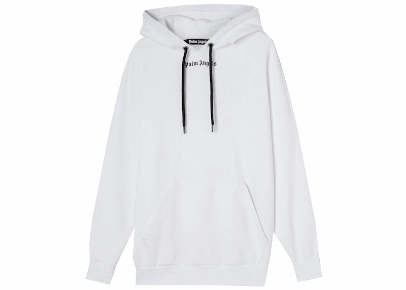 Palm Angels Over The Head Logo Hooded Sweatshirt White/Black