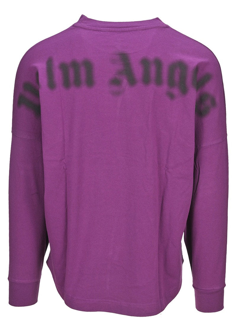 Palm Angels Oversized Blurry Logo Long-Sleeve T-Shirt Purple/Black