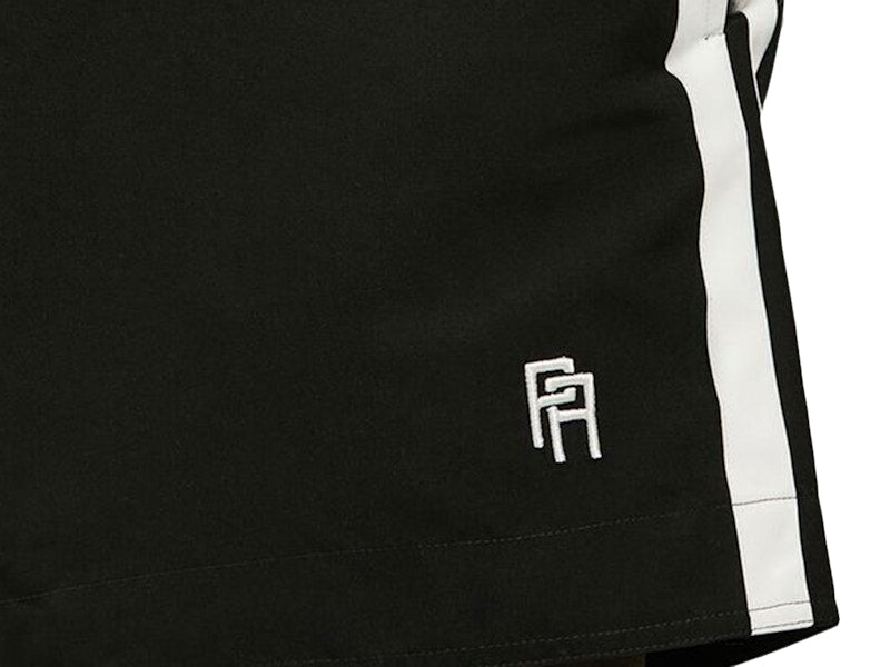 Palm Angels PA Monogram Embroidered Swim Shorts Black/White
