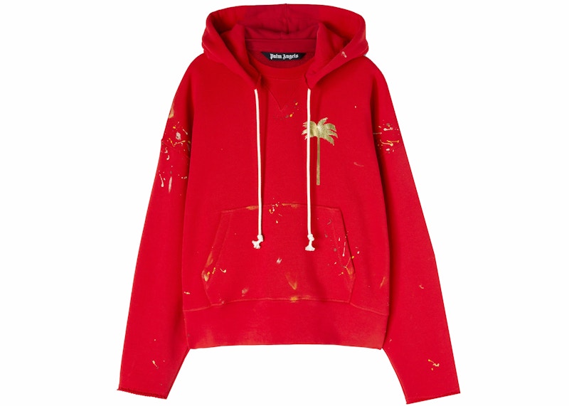 Palm Angels Palm Painted Hoodie Red/Gold