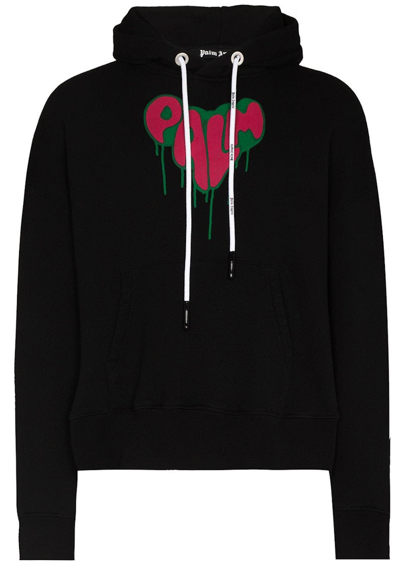 Palm Angels Palm Spray Heart Hoodie Black Red Green