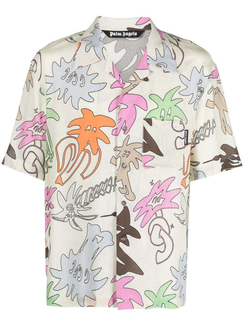 Palm Angels Palmity Allover Logo Shirt Multicolor
