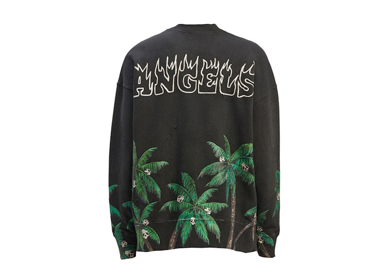 Palm Angels Palms & Skulls Vintage Crewneck Black/Green