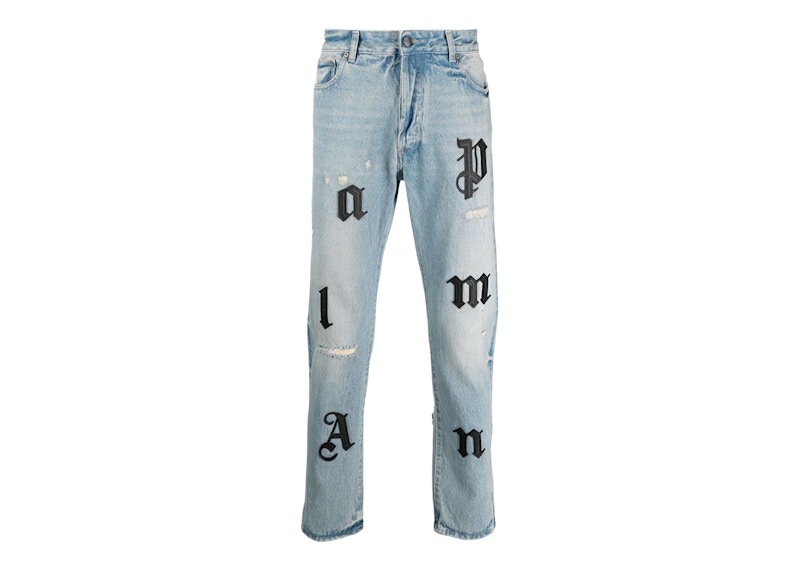 Palm Angels Patch Classic 5 Pocket Slim Fit Jeans Blue/Black
