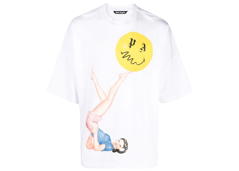 Palm Angels Pin Up Graphic Cotton T-shirt White