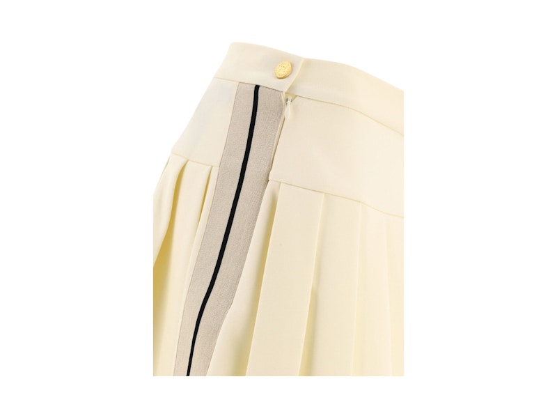 Palm Angels Pleated Track Skirt White
