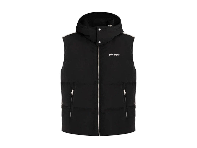 Palm Angels Puffed Hodded Vest Black/White
