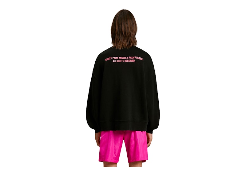 Palm Angels Pxp Turtleneck Sweatshirt Black/Fuchsia