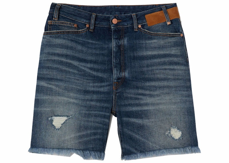 Palm Angels Short Denim Pant Blue/Brown