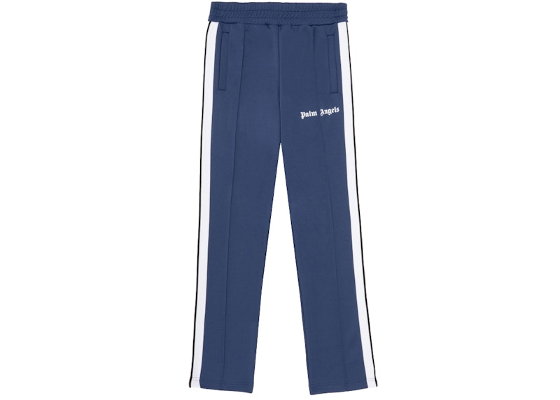 Palm Angels Side Stripe Straight Leg Track Pants Navy Blue