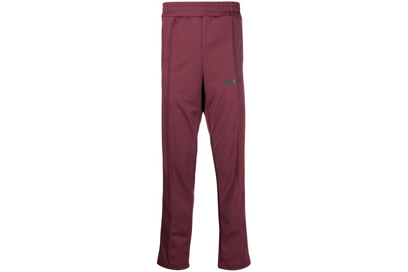 Palm Angels Side Stripe Track Pants Burgundy/Yellow/Green