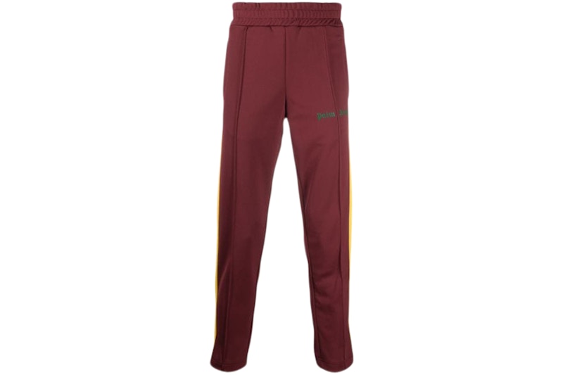 Palm Angels Side Stripe Track Pants Burgundy/Yellow