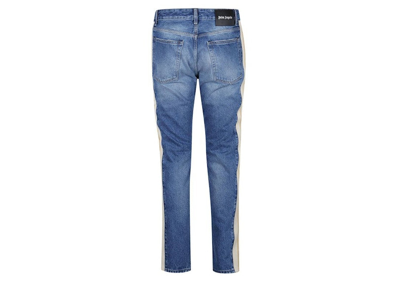 Palm Angels Side Striped Slim Fit Jeans Blue