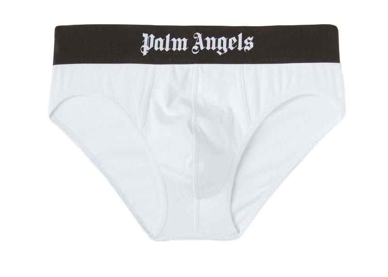 Palm Angels Slip Briefs (Pack of 2) White/Black