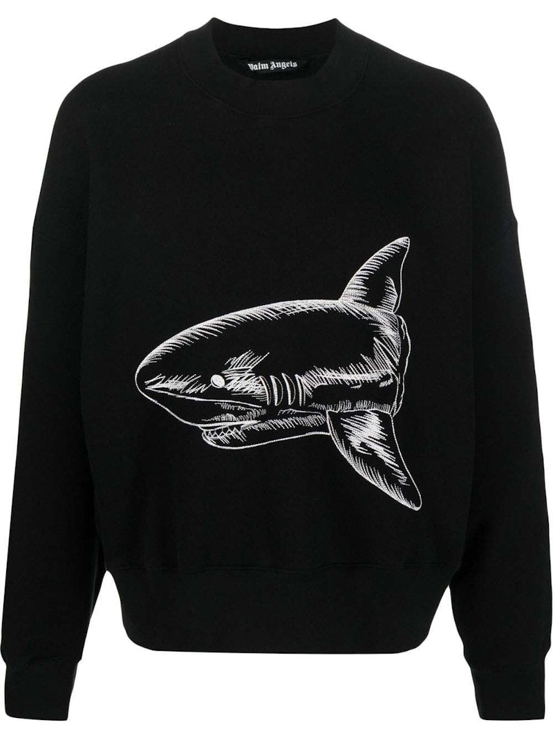 Palm Angels Split Shark Crewneck Black/Off White