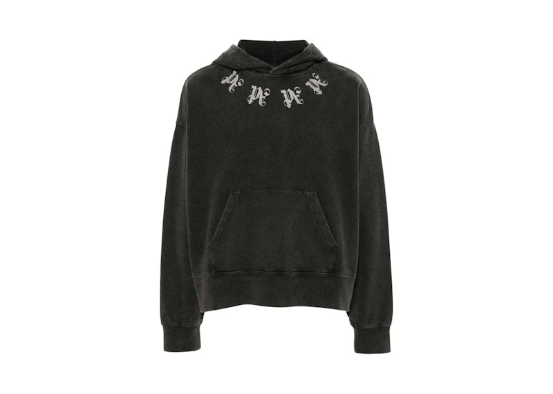 Palm Angels Statement Monogram Hoodie Black/Dark Grey