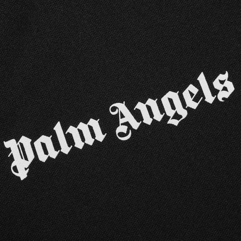 Palm Angels Stripe-Detail Zip-Up Hoodie Black/White