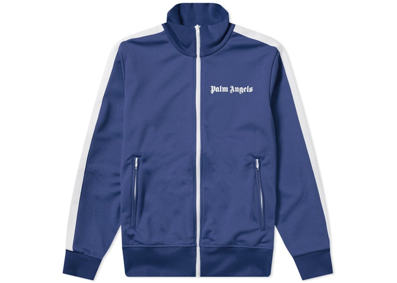 Palm Angels Striped Sleeve Track Jacket Blue