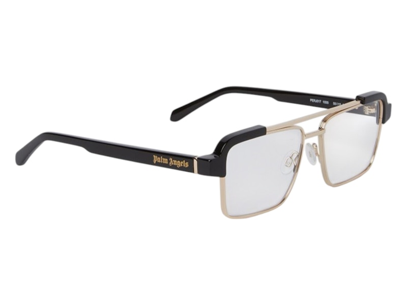 Palm Angels Style 17 Eyeglasses Black Gold Clear Lens (PERJ017S25PLA0011000)