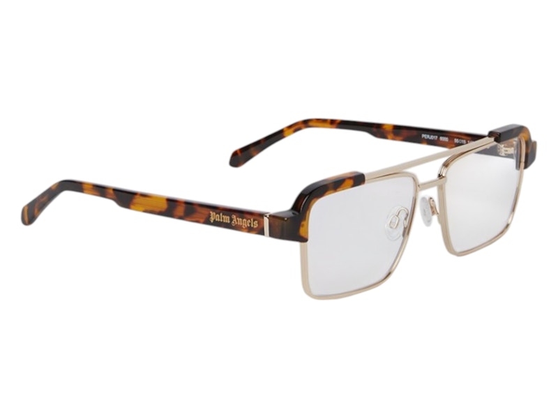 Palm Angels Style 17 Eyeglasses Havana Gold Clear Lens (PERJ017S25PLA0016000)
