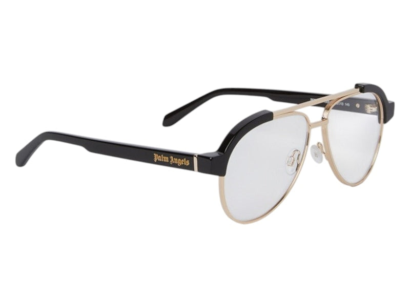 Palm Angels Style 18 Eyeglasses Black Gold Clear Lens (PERJ018S25PLA0011000)
