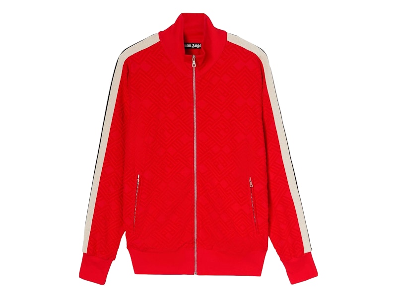 Palm Angels Terry Monogram Track Jacket Red/Off White