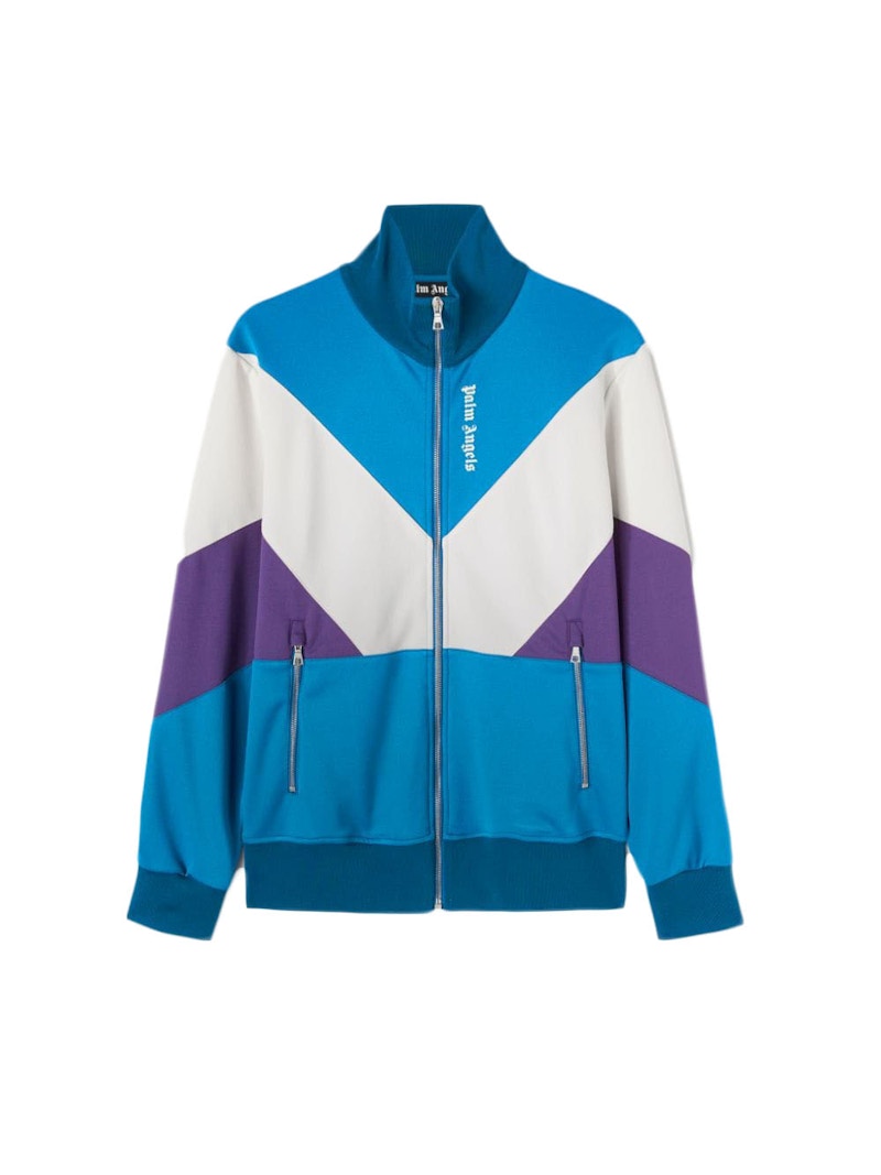 Palm Angels V Colorblock Jacket Cobalt Blue/Off White