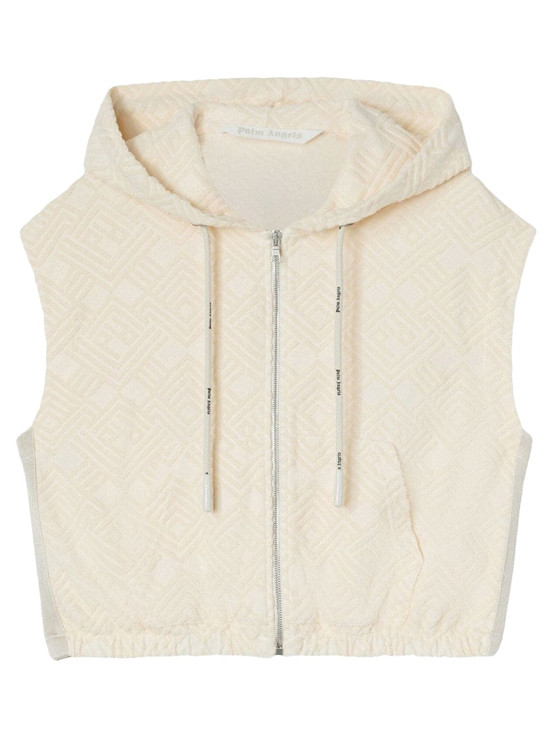 Palm Angels Womens Monogram Terry Vest Off White/Off White