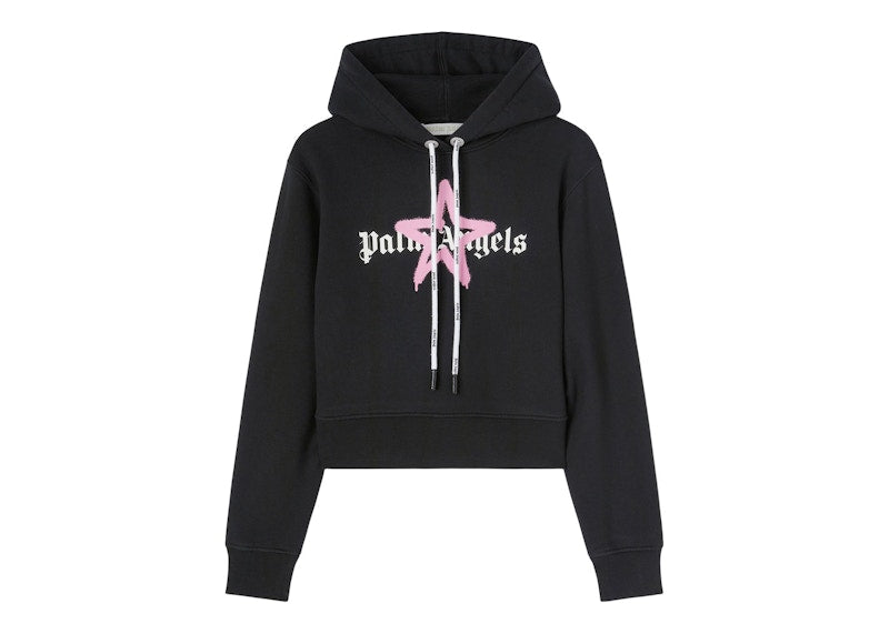 Palm Angels Women's Star Sprayed Hoodie Black/Pink/White