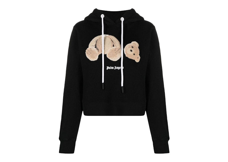 Palm Angels Women's Teddy Bear Logo Hoodie Black/Brown