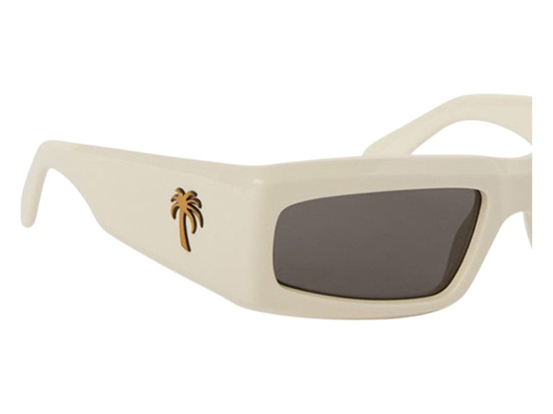 Palm Angels Yreka Sunglasses White Dark Grey Grey (PERI055S24PLA0010107)