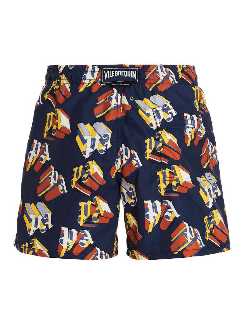 Palm Angels x Vilebrequin Monogram Swim Shorts Blue/Brown